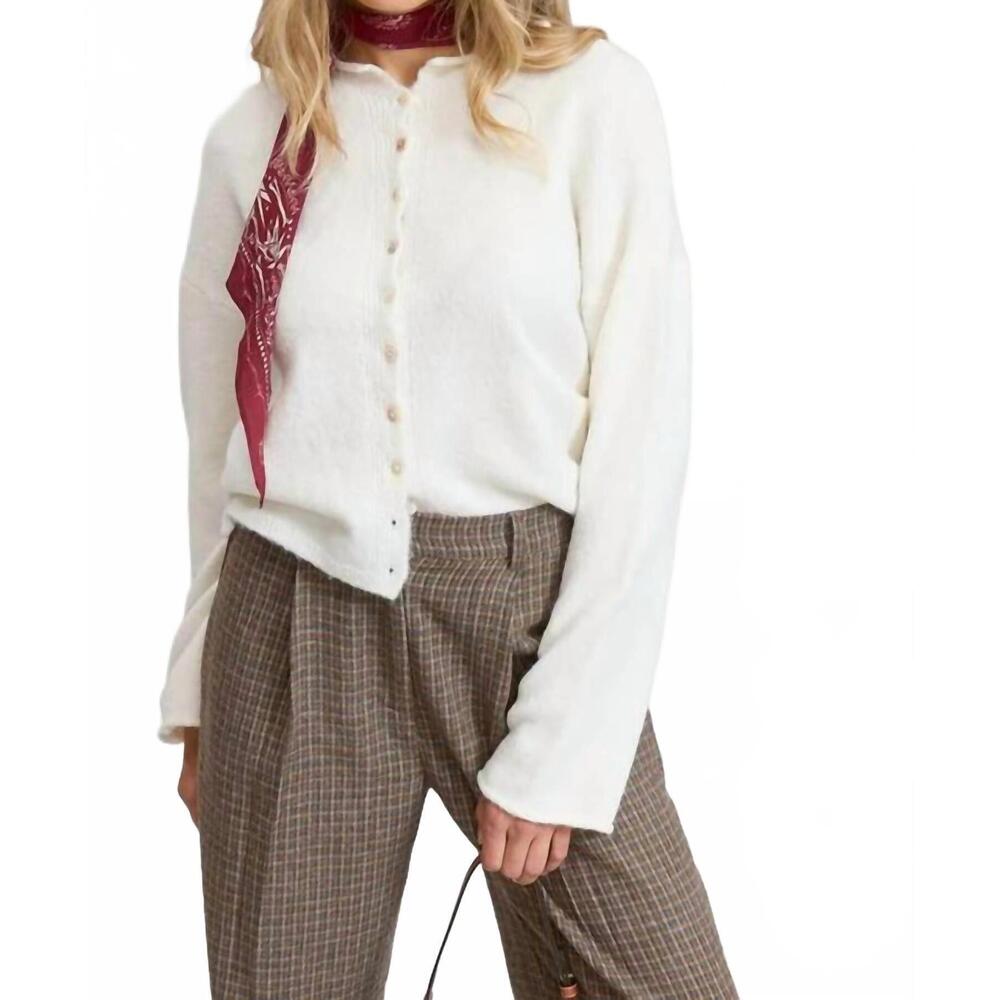 NEW MIMOSA lightweight button-down cardigan in ivory